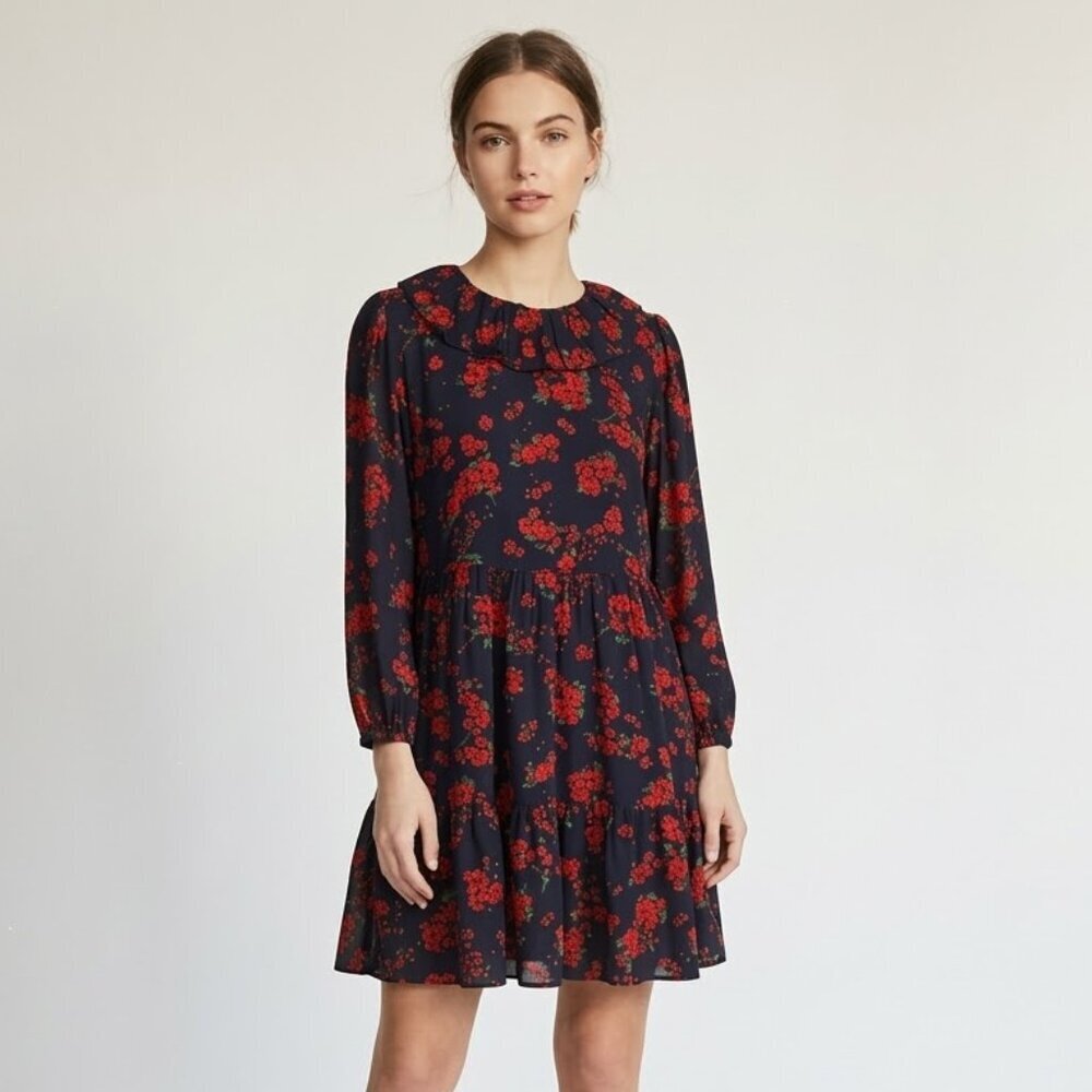 ZARA Grace Dress Dark Floral Mini Size M NWT Lightweight Summer